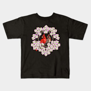 Red Cardinal dogwood flower North Carolina Virginia Kids T-Shirt